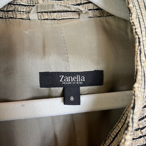 Zanella Italy Metallic Stripe Blazer 8 Dark Academia Heritage Luxe Jacket Office - Picture 2 of 10